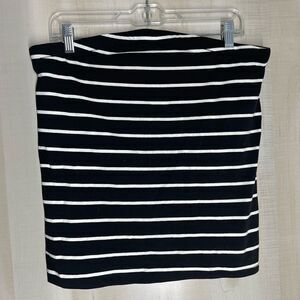 Maurices black and white striped‎ strapless top, size Large